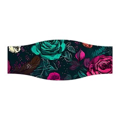 Roses Pink Teal Stretchable Headband by Bangk1t