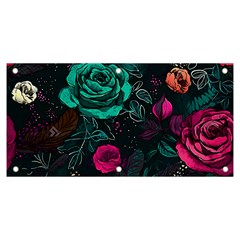 Roses Pink Teal Banner And Sign 6  X 3  by Bangk1t