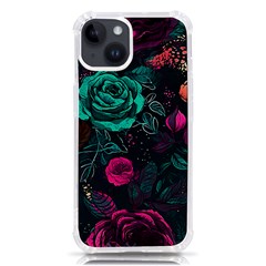 Roses Pink Teal Iphone 14 Tpu Uv Print Case