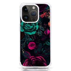 Roses Pink Teal Iphone 14 Pro Tpu Uv Print Case