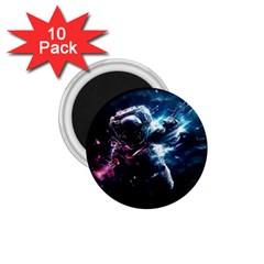 Psychedelic Astronaut Trippy Space Art 1 75  Magnets (10 Pack)  by Bangk1t