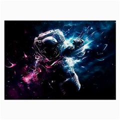 Psychedelic Astronaut Trippy Space Art Large Glasses Cloth by Bangk1t