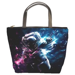 Psychedelic Astronaut Trippy Space Art Bucket Bag by Bangk1t