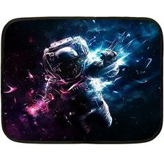 Psychedelic Astronaut Trippy Space Art Fleece Blanket (mini) by Bangk1t