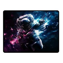 Psychedelic Astronaut Trippy Space Art Fleece Blanket (small) by Bangk1t