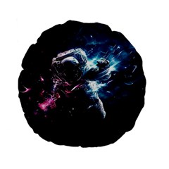 Psychedelic Astronaut Trippy Space Art Standard 15  Premium Flano Round Cushions by Bangk1t