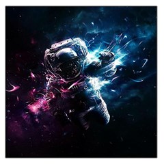 Psychedelic Astronaut Trippy Space Art Square Satin Scarf (36  X 36 ) by Bangk1t