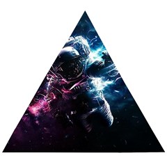 Psychedelic Astronaut Trippy Space Art Wooden Puzzle Triangle by Bangk1t