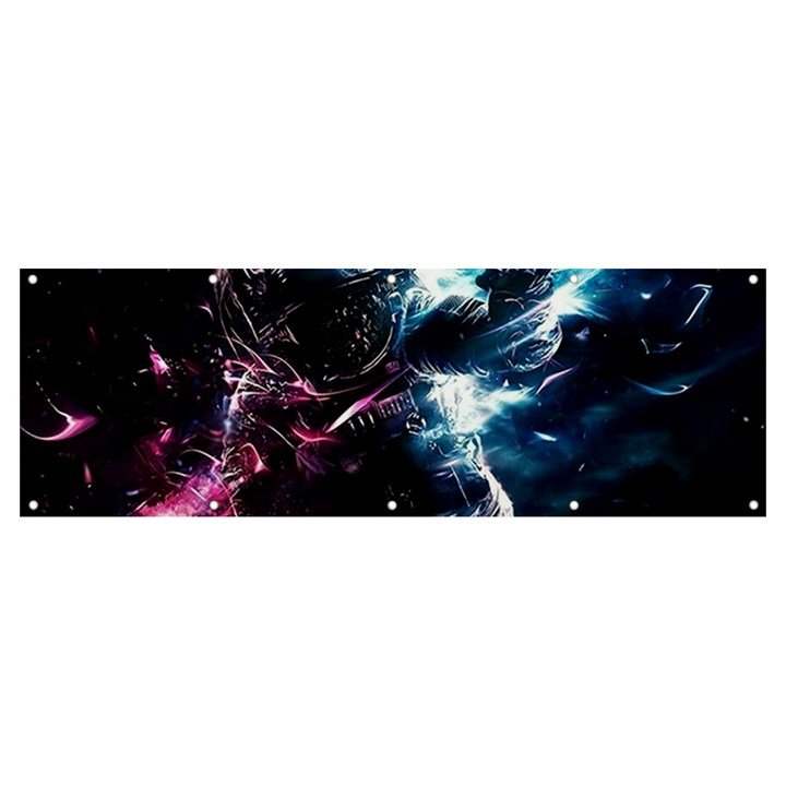 Psychedelic Astronaut Trippy Space Art Banner and Sign 12  x 4 