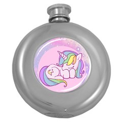 Unicorn Stitch Round Hip Flask (5 Oz) by Bangk1t