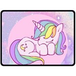 Unicorn Stitch Fleece Blanket (Large) 80 x60  Blanket Front