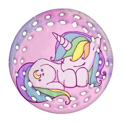 Unicorn Stitch Round Filigree Ornament (two Sides) by Bangk1t