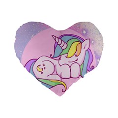 Unicorn Stitch Standard 16  Premium Flano Heart Shape Cushions by Bangk1t