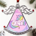 Unicorn Stitch Metal Angel with Crystal Ornament Front