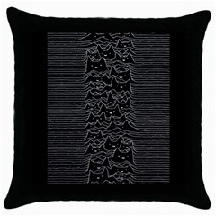 Kitty Cat Art Division Throw Pillow Case (black) by Bangk1t