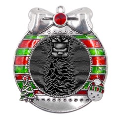 Ship Division Metal X mas Ribbon With Red Crystal Round Ornament by Bangk1t