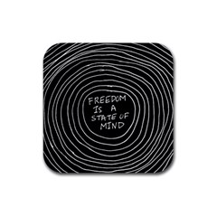 Psychedelic Art Freedom Is A State Of Mind Trippy Quotes Rubber Coaster (square)