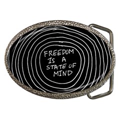 Psychedelic Art Freedom Is A State Of Mind Trippy Quotes Belt Buckles by Bangk1t