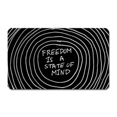 Psychedelic Art Freedom Is A State Of Mind Trippy Quotes Magnet (rectangular) by Bangk1t