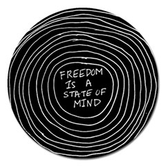 Psychedelic Art Freedom Is A State Of Mind Trippy Quotes Magnet 5  (round) by Bangk1t