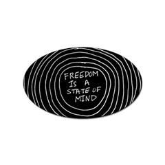 Psychedelic Art Freedom Is A State Of Mind Trippy Quotes Sticker Oval (10 Pack) by Bangk1t