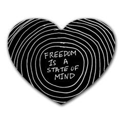 Psychedelic Art Freedom Is A State Of Mind Trippy Quotes Heart Mousepad by Bangk1t