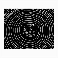 Psychedelic Art Freedom Is A State Of Mind Trippy Quotes Small Glasses Cloth (2 Sides) by Bangk1t