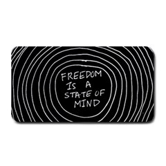 Psychedelic Art Freedom Is A State Of Mind Trippy Quotes Medium Bar Mat by Bangk1t