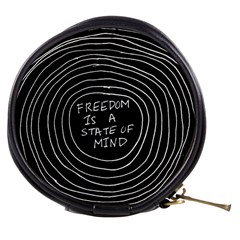 Psychedelic Art Freedom Is A State Of Mind Trippy Quotes Mini Makeup Bag by Bangk1t