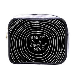 Psychedelic Art Freedom Is A State Of Mind Trippy Quotes Mini Toiletries Bag (one Side) by Bangk1t