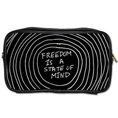 Psychedelic Art Freedom Is A State Of Mind Trippy Quotes Toiletries Bag (two Sides) by Bangk1t