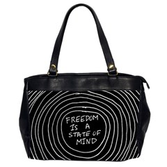 Psychedelic Art Freedom Is A State Of Mind Trippy Quotes Oversize Office Handbag (2 Sides) by Bangk1t