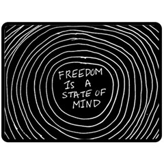 Psychedelic Art Freedom Is A State Of Mind Trippy Quotes Fleece Blanket (large) by Bangk1t