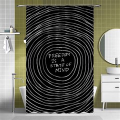 Psychedelic Art Freedom Is A State Of Mind Trippy Quotes Shower Curtain 48  X 72  (small)  by Bangk1t