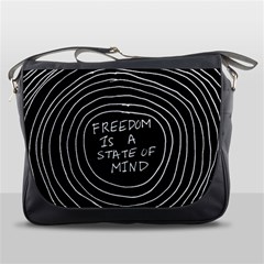 Psychedelic Art Freedom Is A State Of Mind Trippy Quotes Messenger Bag by Bangk1t