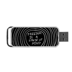 Psychedelic Art Freedom Is A State Of Mind Trippy Quotes Portable Usb Flash (two Sides) by Bangk1t