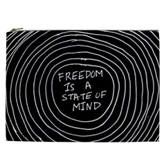 Psychedelic Art Freedom Is A State Of Mind Trippy Quotes Cosmetic Bag (xxl) by Bangk1t