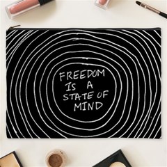 Psychedelic Art Freedom Is A State Of Mind Trippy Quotes Cosmetic Bag (xxxl) by Bangk1t