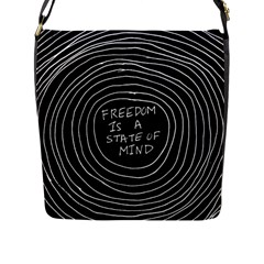 Psychedelic Art Freedom Is A State Of Mind Trippy Quotes Flap Closure Messenger Bag (l) by Bangk1t