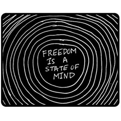 Psychedelic Art Freedom Is A State Of Mind Trippy Quotes Two Sides Fleece Blanket (medium) by Bangk1t