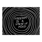 Psychedelic Art Freedom Is A State Of Mind Trippy Quotes Two Sides Premium Plush Fleece Blanket (Mini) 35 x27  Blanket Back