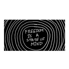 Psychedelic Art Freedom Is A State Of Mind Trippy Quotes Satin Wrap 35  X 70  by Bangk1t