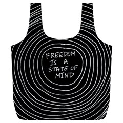 Psychedelic Art Freedom Is A State Of Mind Trippy Quotes Full Print Recycle Bag (xxl) by Bangk1t