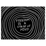 Psychedelic Art Freedom Is A State Of Mind Trippy Quotes Premium Plush Fleece Blanket (Extra Small) 40 x30  Blanket Front