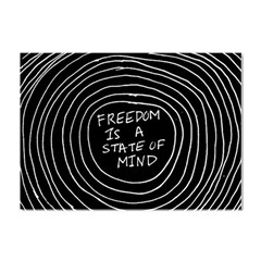 Psychedelic Art Freedom Is A State Of Mind Trippy Quotes Crystal Sticker (a4) by Bangk1t