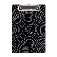 Psychedelic Art Freedom Is A State Of Mind Trippy Quotes A5 Acrylic Clipboard by Bangk1t