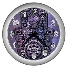 Hamsa Hand Wall Clock (silver) by Bangk1t