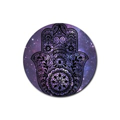 Hamsa Hand Rubber Coaster (round) by Bangk1t