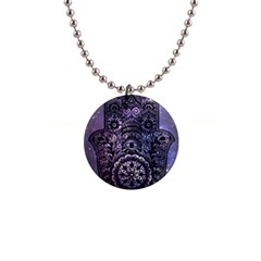 Hamsa Hand 1  Button Necklace by Bangk1t