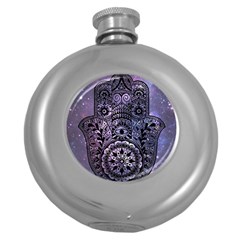 Hamsa Hand Round Hip Flask (5 Oz) by Bangk1t